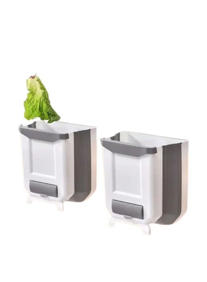 Collapsible Countertop Waste Bin with Portable Garbage Bag Holder for Kitchen C - Image 4