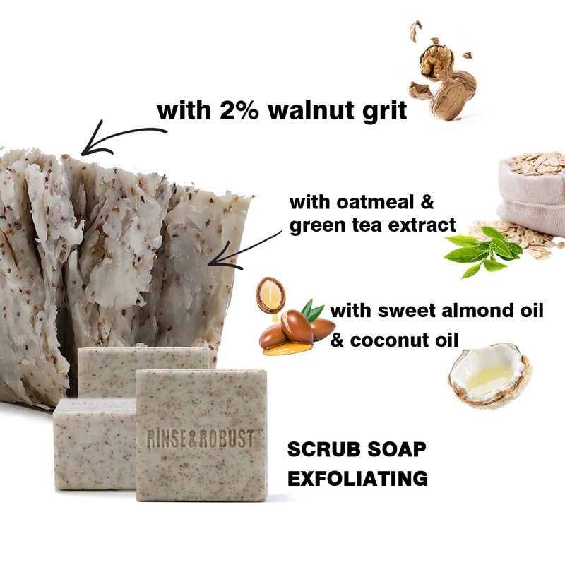 Rinse & Robust Mens Soap Bar Set 6Pcs Natural Handmade Cleansing Bar Soap Set Moisturizing&Exfoliating Scrub Soap Gift for Men All Skin Type| 6 Different Scents |3.5 oz of 6 Bars - Image 5