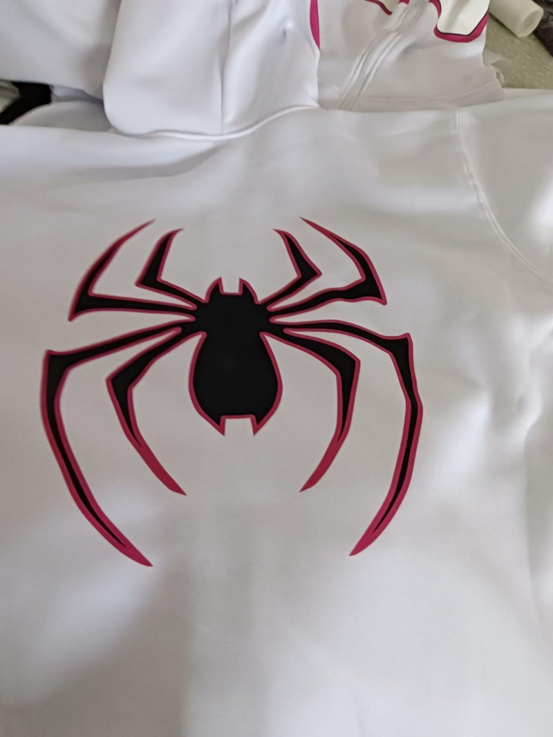 Crancious Y2K Spider Print Oversized Hoodie - Unisex Gothic Harajuku Sweatshirt with Spider Zipper Design (Small,White-red letters) - Image 5