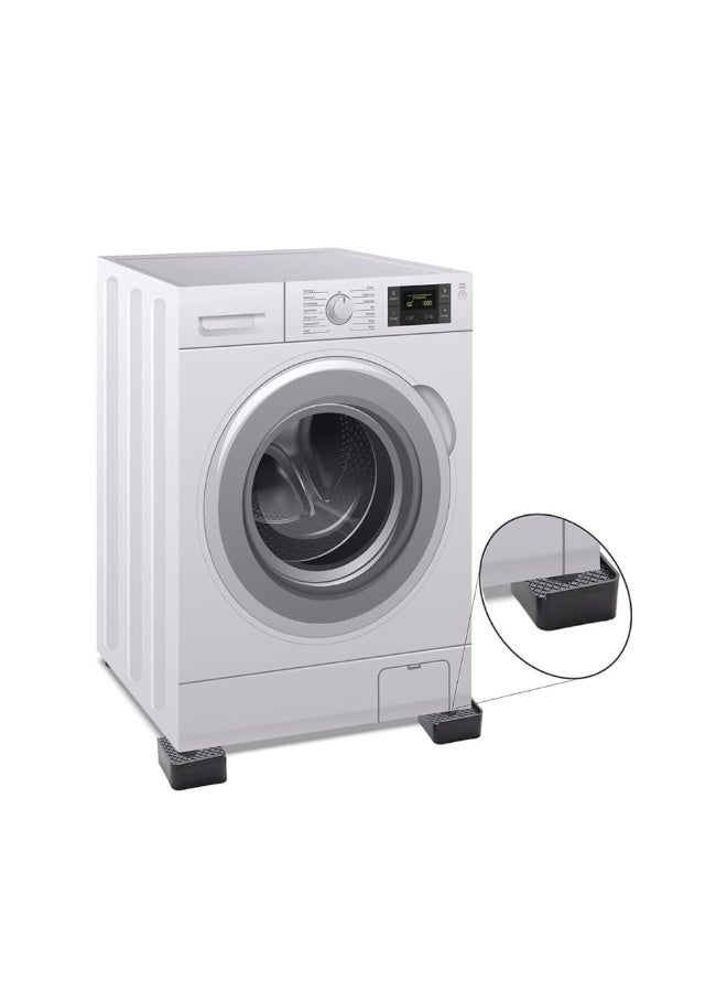 HomeWiz وسادات HomeWiz المانعة لاهتزاز الغسالات | عبوة من 4 قطع مربعة الشكل | تتحمل وزناً يصل إلى 100 كجم | وسادات من المطاط والبلاستيك لامتصاص الاهتزاز | تقلل الضوضاء والحركة | تحمي الأرضيات، مانعة للانزلاق، وسهلة التركيب - Image 2