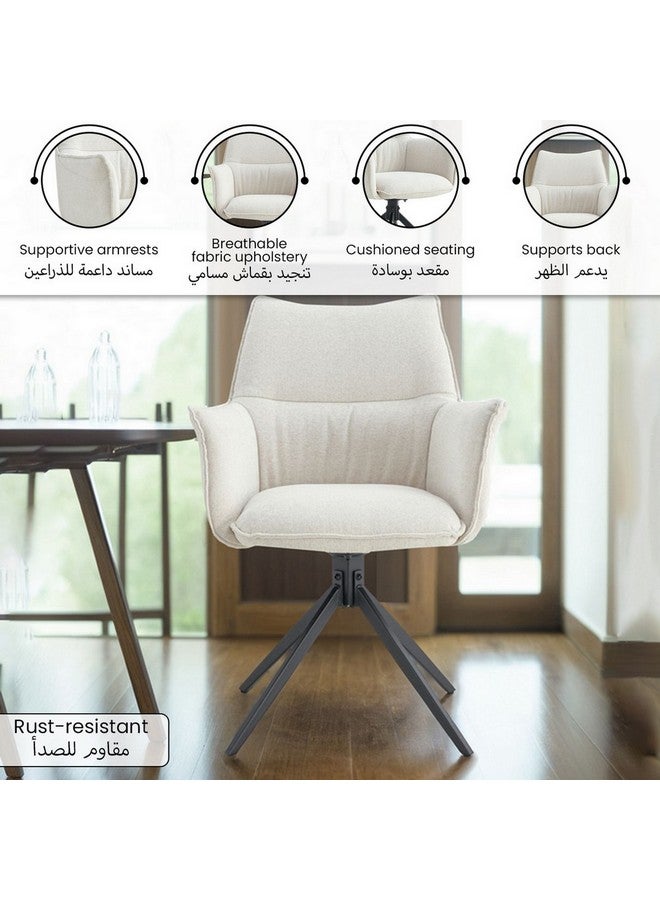 Micasa Elegant and Modern Design Dining Chair Beige and Black 89 x 59 x 61 cm RDC23048 - Image 4
