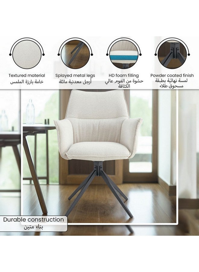 Micasa Elegant and Modern Design Dining Chair Beige and Black 89 x 59 x 61 cm RDC23048 - Image 5