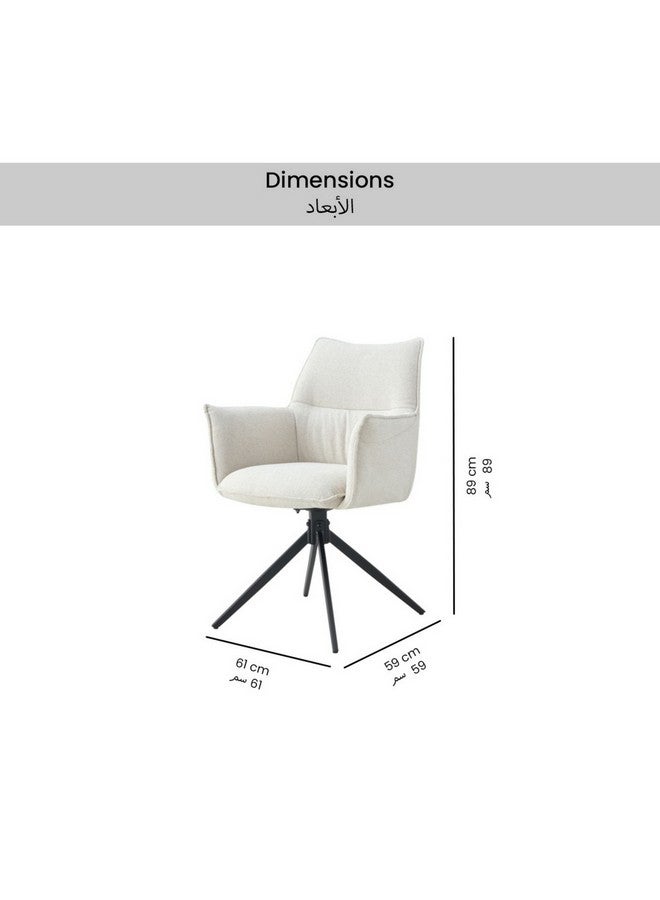 Micasa Elegant and Modern Design Dining Chair Beige and Black 89 x 59 x 61 cm RDC23048 - Image 3