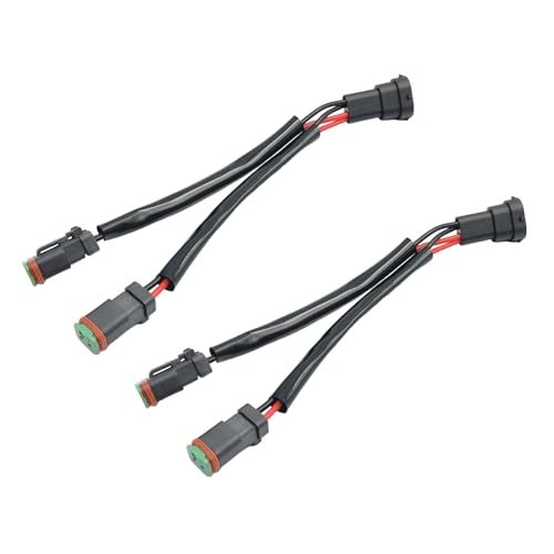 Bstenky 2Pcs H11 H9 H8 Male to DT DTP DT062S 2 Pin 1 Female 2 Way Splitter Wire Bulb Socket Waterproof Headlight Conversion Wiring Harness Adapters Extension Compatible with Light Fog Use LED Car Accessories - Image 1