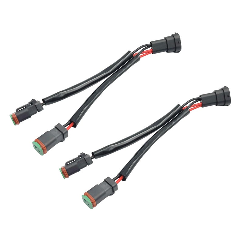 Bstenky 2Pcs H11 H9 H8 Male to DT DTP DT062S 2 Pin 1 Female 2 Way Splitter Wire Bulb Socket Waterproof Headlight Conversion Wiring Harness Adapters Extension Compatible with Light Fog Use LED Car Accessories - Image 3