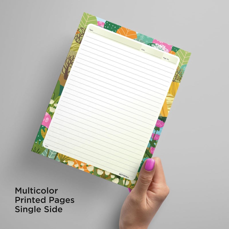 ARTYSCALE A4 Designer Multicolour Project Paper Sheet (One Side Ruled) for School, Colleges Assignments, Creative Art & Craft Practical Work (200, Floral Art) - Image 3
