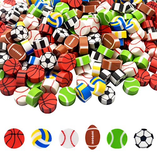 ZAKVOOR 300 Pieces Sports Ball Pattern Mini Erasers Assortment Novelty Pencil Erasers Bulk for Rewards Prizes Gift Filler - Image 1