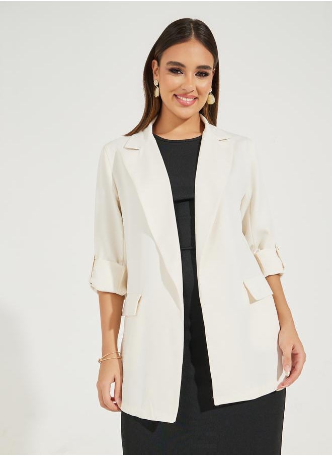 Styli - Regular Fit Longline Blazer with Roll-Up Sleeves - Image 1