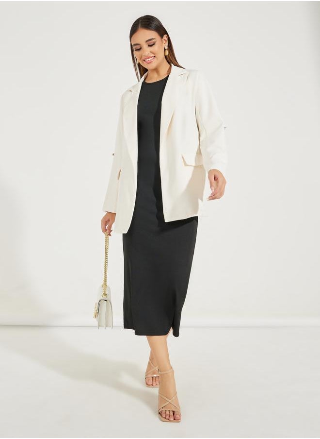 Styli - Regular Fit Longline Blazer with Roll-Up Sleeves - Image 1