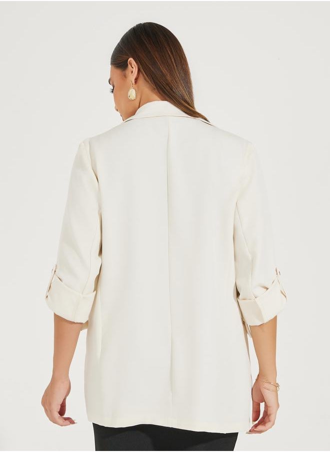 Styli - Regular Fit Longline Blazer with Roll-Up Sleeves - Image 1