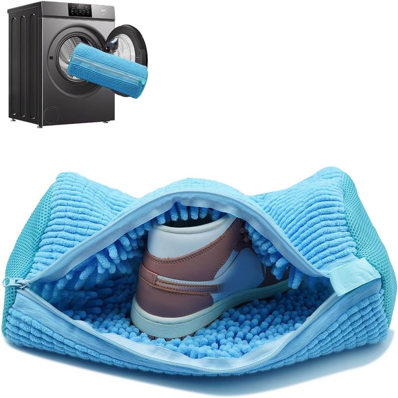 acdiac Shoe Washing Machine Bag Reusable Zippered Laundry Shoe Cleaning Bag For Household Machine Wash Dry Multifunctional (Blue-1pcs) - Image 1