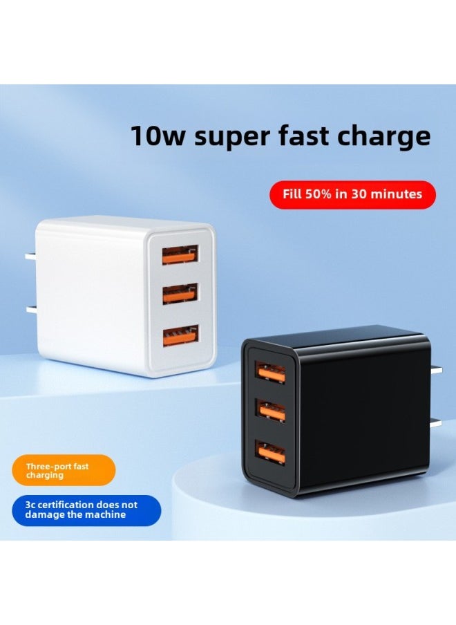 Generic - 3C Certified 10W Fast Charging Three-Port Charger Applicable To Android Apple Mobile Phone Charging Head Multi-interface USB Medium-Color:15W Single Port Charger  Bare Metal - Image 1