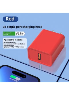 3C Certified 10W Fast Charging Three-Port Charger Applicable To Android Apple Mobile Phone Charging Head Multi-interface USB Medium-Color:15W Single Port Charger  Bare Metal
