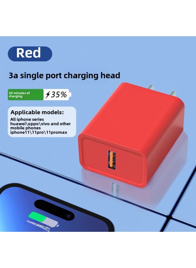 Generic - 3C Certified 10W Fast Charging Three-Port Charger Applicable To Android Apple Mobile Phone Charging Head Multi-interface USB Medium-Color:15W Single Port Charger  Bare Metal - Image 1