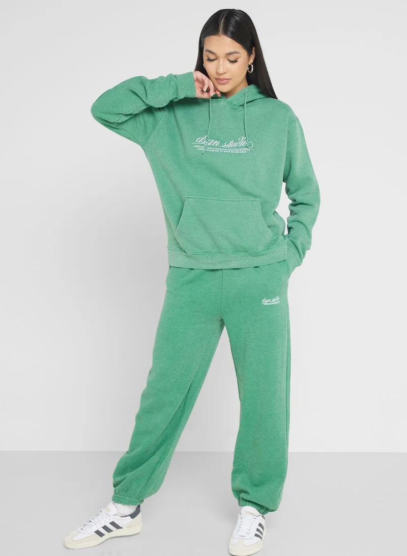 boohoo Slogan Hoodie & Pants Set