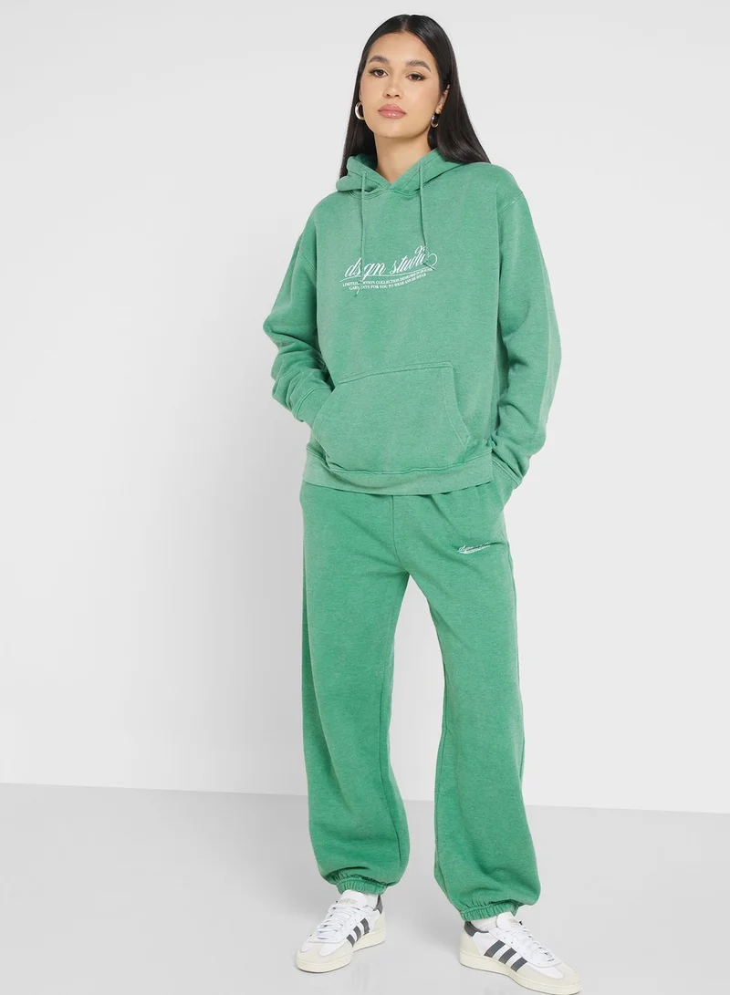 boohoo Slogan Hoodie & Pants Set