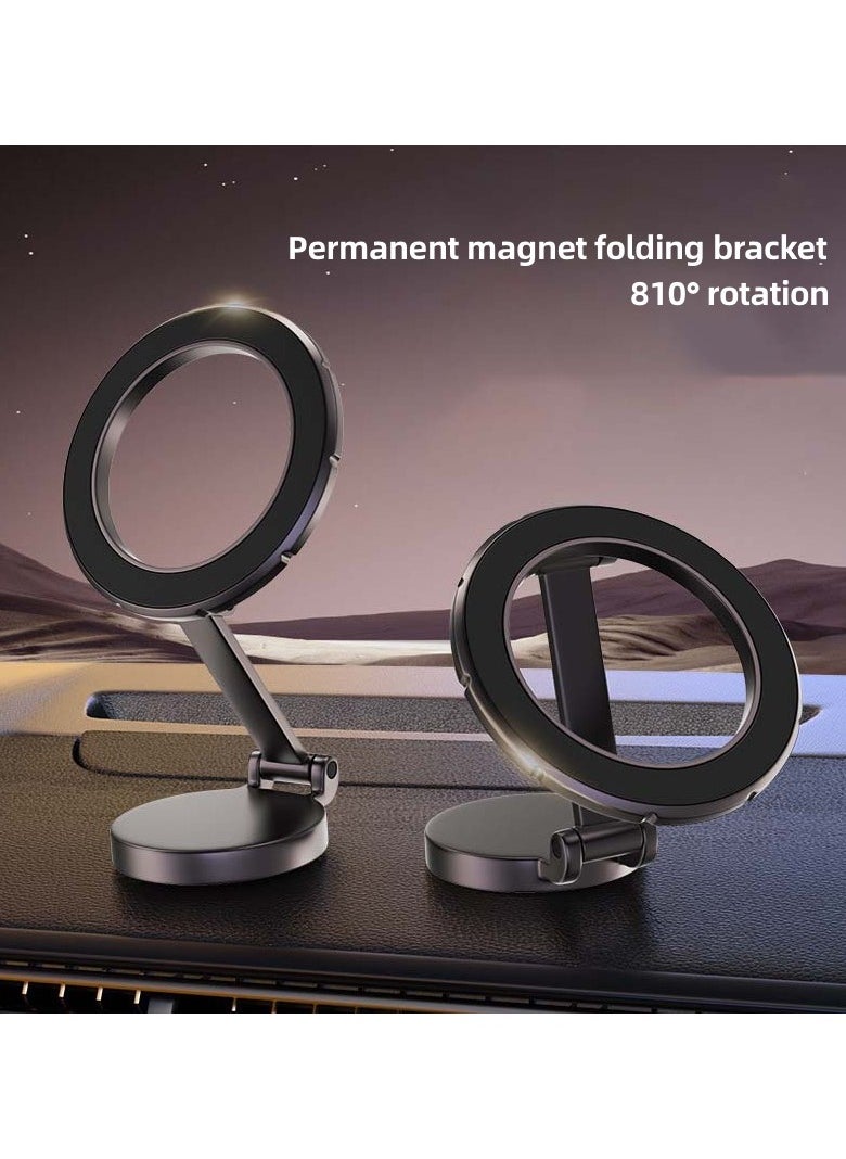 San Yi - Car mobile phone holder for car folding magnetic car instrument panel special navigation support frame, 810 degree multi-angle adjustment, suitable for most mobile phones.(Grey) - Image 1