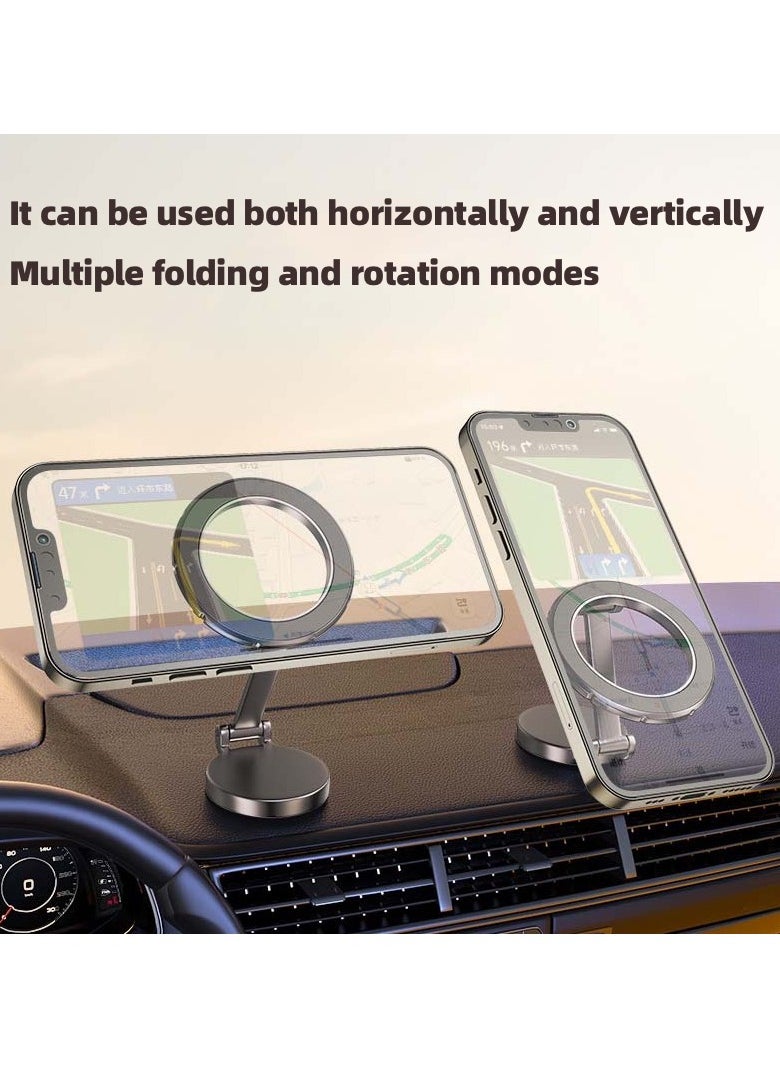 San Yi - Car mobile phone holder for car folding magnetic car instrument panel special navigation support frame, 810 degree multi-angle adjustment, suitable for most mobile phones.(Grey) - Image 1