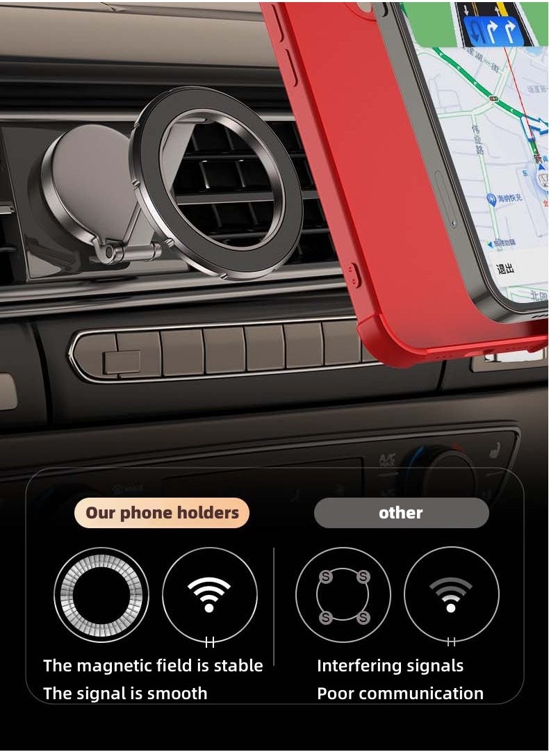 San Yi - Car mobile phone holder for car folding magnetic car instrument panel special navigation support frame, 810 degree multi-angle adjustment, suitable for most mobile phones.(Grey) - Image 1
