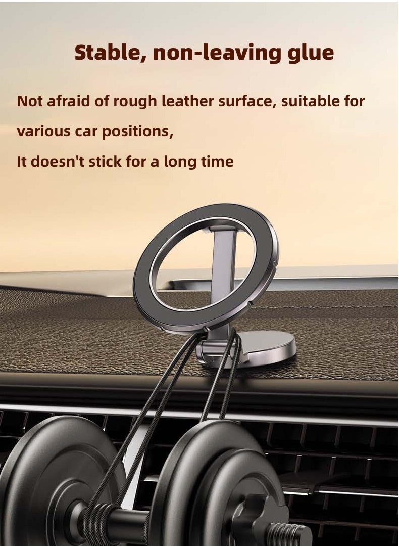 San Yi - Car mobile phone holder for car folding magnetic car instrument panel special navigation support frame, 810 degree multi-angle adjustment, suitable for most mobile phones.(Grey) - Image 1
