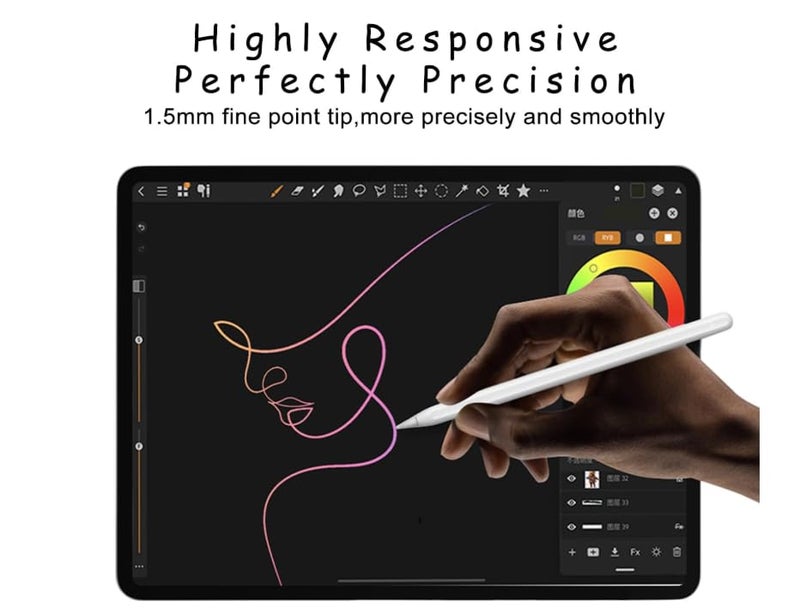 SuitMeeUp Stylus Pen for iPad Pencil 6th10th11th Gen2Pack Pencil Pro with Palm Rejection iPad Pen for 20182025 iPadPro 1112913inM4iPad Air 1311M2M3iPad Air 345iPadMini 765 - Image 3
