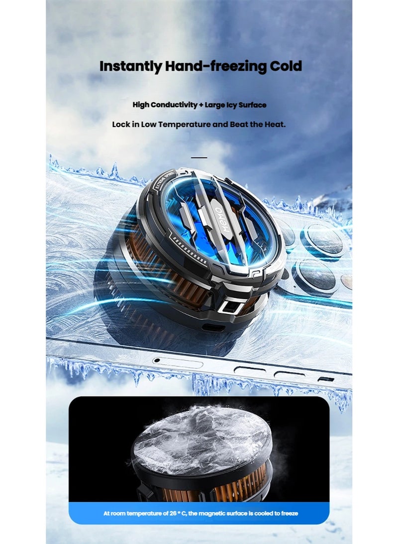 Magnetic Mobile Phone Cooling Fan, Portable Smart Phone Cooler, Magnetic Portable Cellphone Cooling Fan, Cooling Fan for Phone Game - Image 3