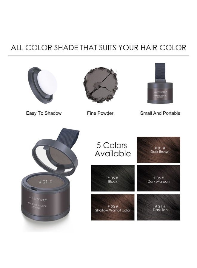 FREEORR Root Touch Up Powder for Women and Men, Hair Thinning, Hairline Shadow and Gray Coverage #21 Dark Tan - Image 5