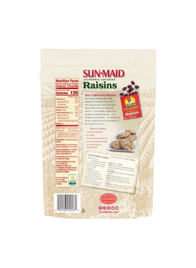 SUNMAID Sun-Maid organic raisins, dried fruit snack, healthy snacks for children, in 907 grams - Image 4