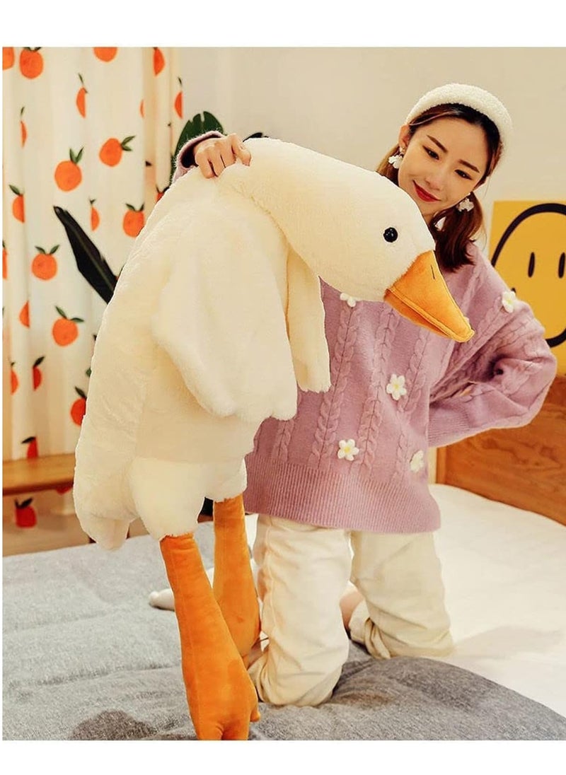 Raxoom Extra Large Size Goose Stuffed Animal 130cm 160cm and 190cm Plush Doll Toy, Cute Duck Plush Cushion Soft Huge Plushies Pillow - Gift for Kids and Friends (Duck 160cm)  - Image 1