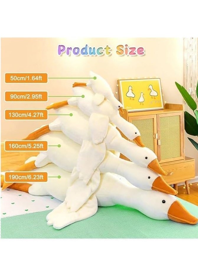Raxoom Extra Large Size Goose Stuffed Animal 130cm 160cm and 190cm Plush Doll Toy, Cute Duck Plush Cushion Soft Huge Plushies Pillow - Gift for Kids and Friends (Duck 160cm)  - Image 2