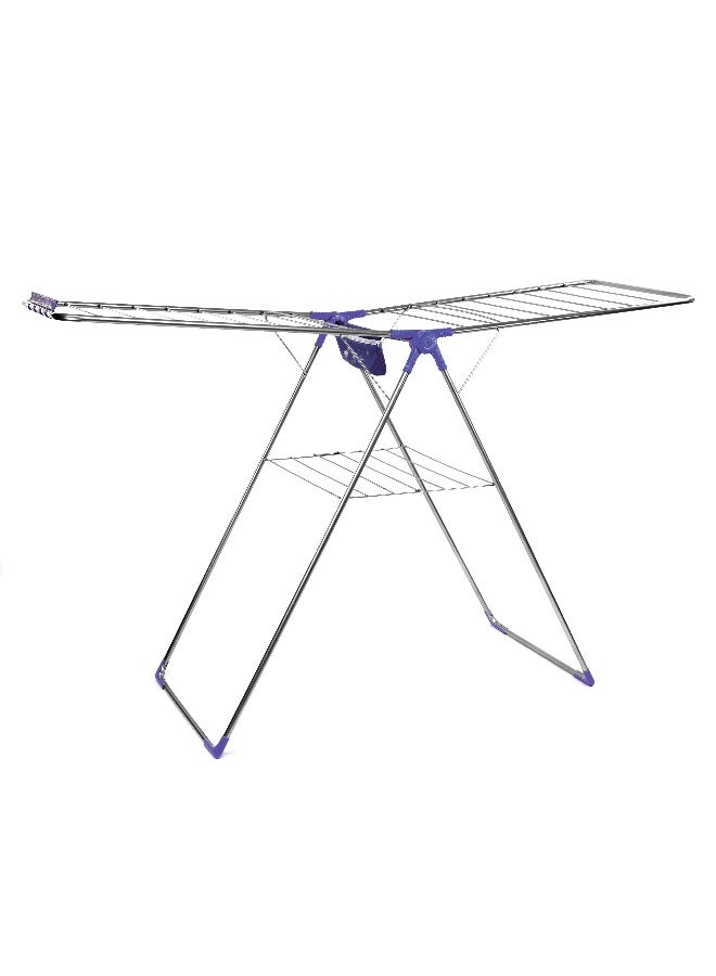 Royalford RF7137 Large Folding Clothes Dry Stand - 110X55 Cm - Drying Space Laundry Washing |Durable Metal Drying Rack | Multifunctional Air Dryer Ideal for Indoor and Outdoor | Easy Store 2 Folding Winged Clothes Dryer Assorted Colour - Image 1