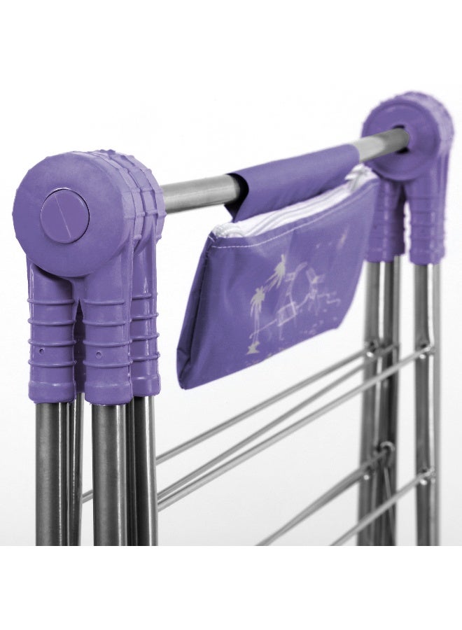 Royalford RF7137 Large Folding Clothes Dry Stand - 110X55 Cm - Drying Space Laundry Washing |Durable Metal Drying Rack | Multifunctional Air Dryer Ideal for Indoor and Outdoor | Easy Store 2 Folding Winged Clothes Dryer Assorted Colour - Image 3