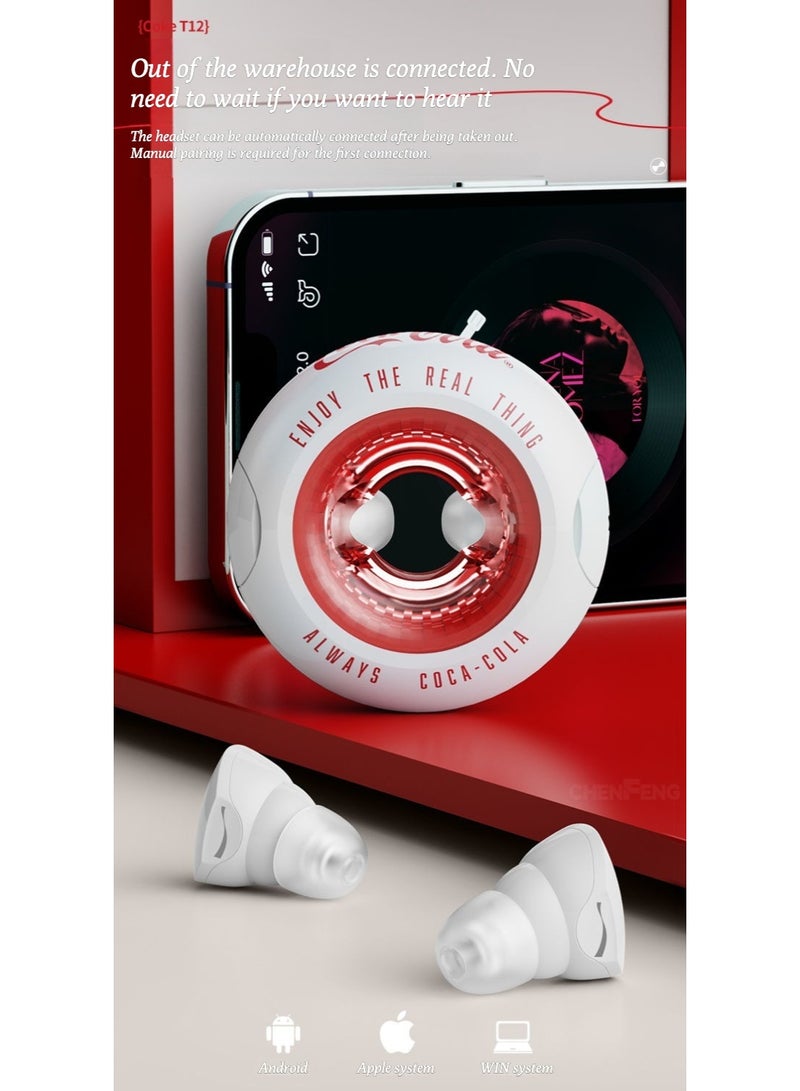 كوكا كولا دونت T12 بلوتوث سماعات الرأس هي غير مؤلمة ومريحة في الأذن الأذن التي يمكن ارتداؤها لفترات طويلة - Image 2