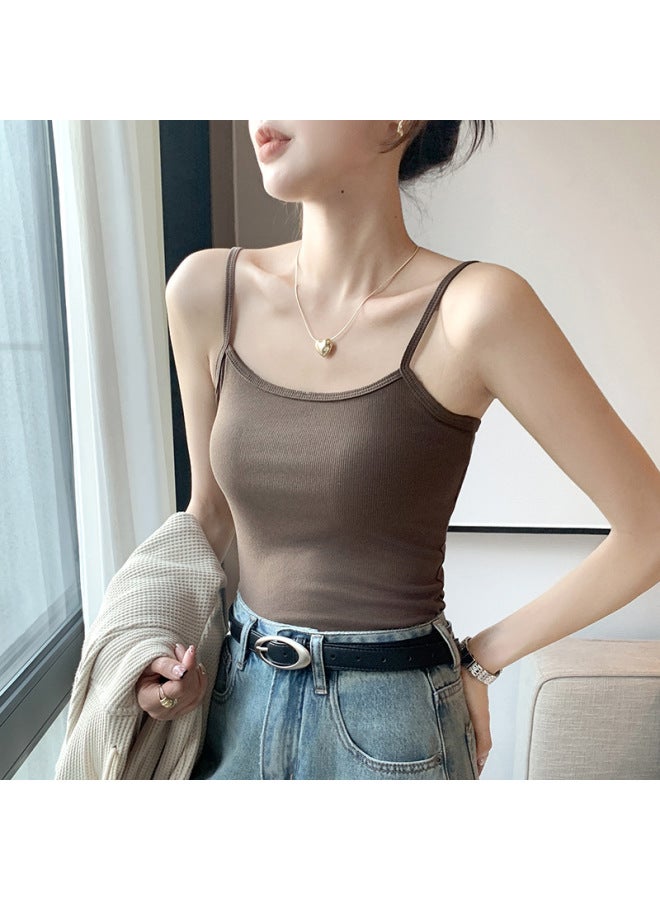 Maillard Small Camisole Women's Sleeveless Undershirt Summer Thin Tube Top Slim-fit Beauty Back Outer Top - Image 1