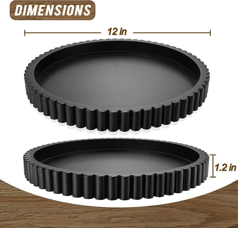 KULEDM Handmade 12in Decorative Tray for Coffee Table Tray Decor, Black Wooden Decorative Round Tray for Kitchen, Living Room, Home Decor - Image 2
