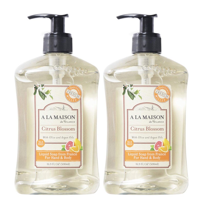 A LA MAISON French Liquid Hand Soap Citrus Blossom  Natural Hand Wash Made with Essential Oils  Biodegradable PlantBased Vegan CrueltyFree Alcohol  Paraben Free 169 oz 2 Pack