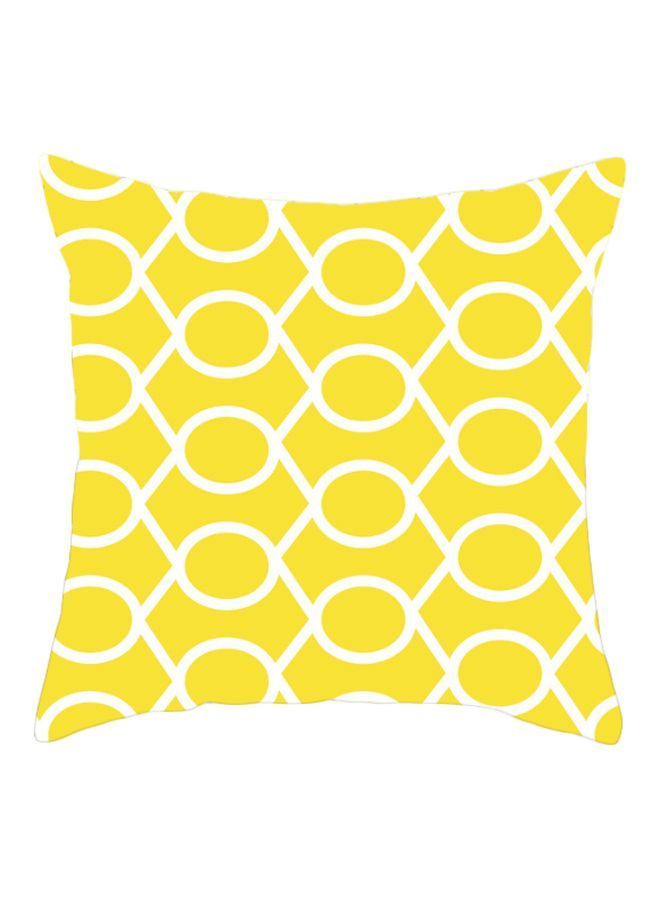 نيبمينينت غطاء وسادة بطبعة هندسية أصفر/ابيض 45x45سم