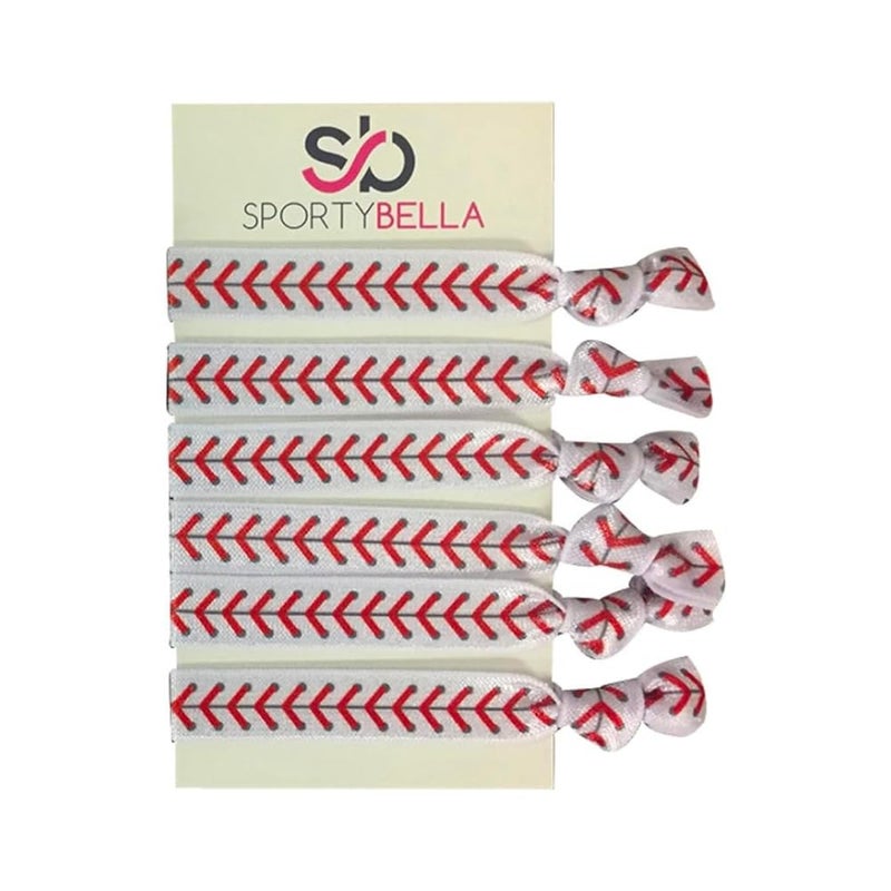 Infinity Collection No Crease Hair Elastics Set with Baseball Accessories and Hair Ties