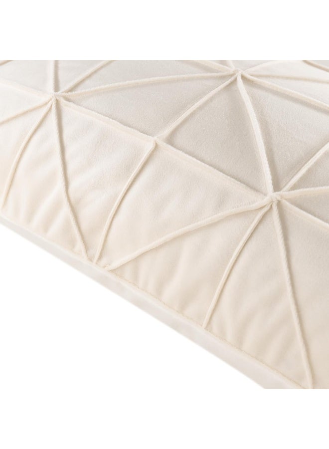JWH Velvet Throw Pillow Cover Decorative Geometric Pillow Case Soft Pillowcase Plush Cushion for Bed Couch Bedroom Car Creamy White 14x24 Inch - Image 3