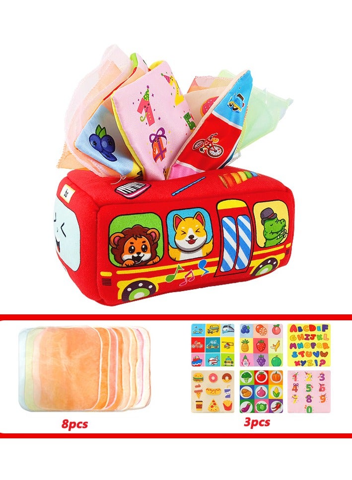 Halamodo Montessori Tissue Box Toy, Sensory Baby Toy 0-12 Months, High Contrast Baby Toy for Newborn Toddler Early Learning Toy Tummy Position Toy Baby Boy Girl Gift - Image 1