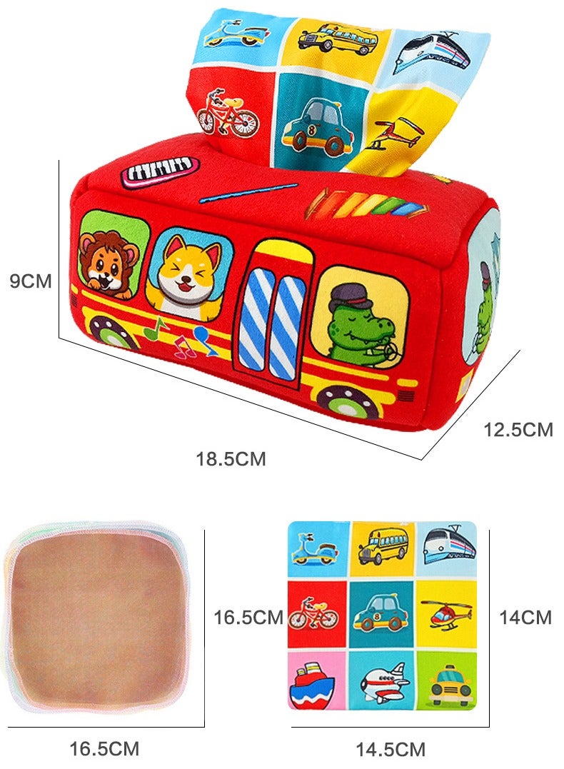 Halamodo Montessori Tissue Box Toy, Sensory Baby Toy 0-12 Months, High Contrast Baby Toy for Newborn Toddler Early Learning Toy Tummy Position Toy Baby Boy Girl Gift - Image 2