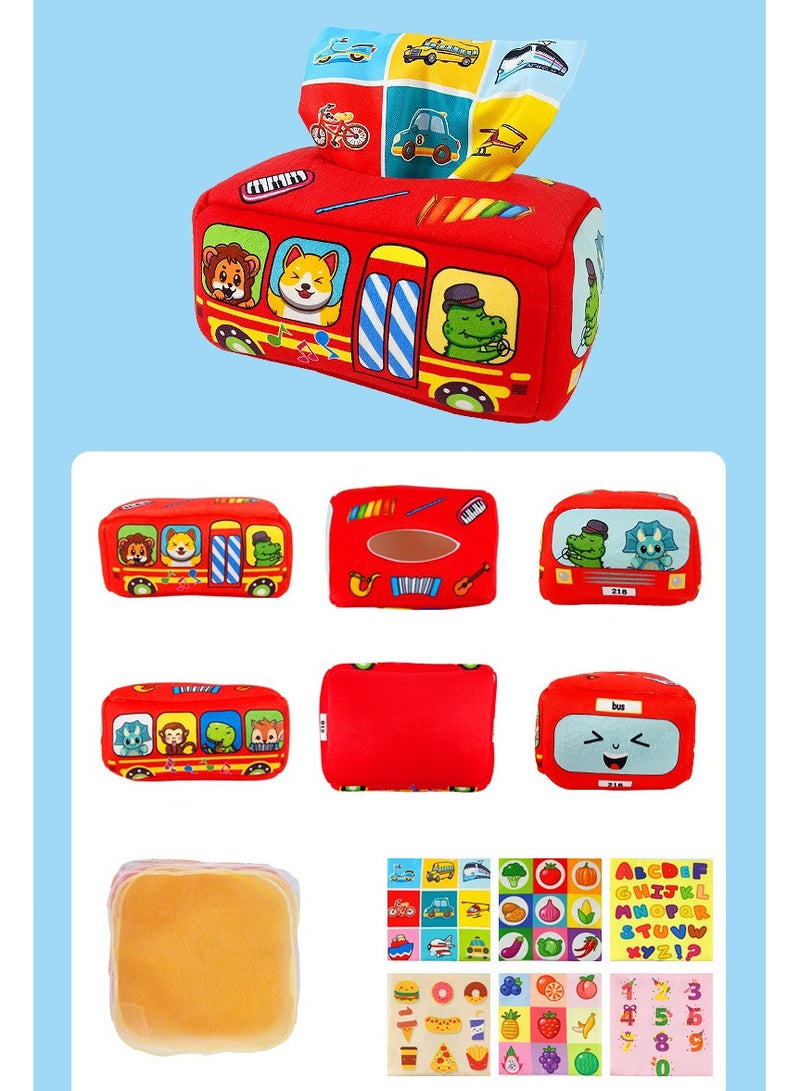 Halamodo Montessori Tissue Box Toy, Sensory Baby Toy 0-12 Months, High Contrast Baby Toy for Newborn Toddler Early Learning Toy Tummy Position Toy Baby Boy Girl Gift - Image 3