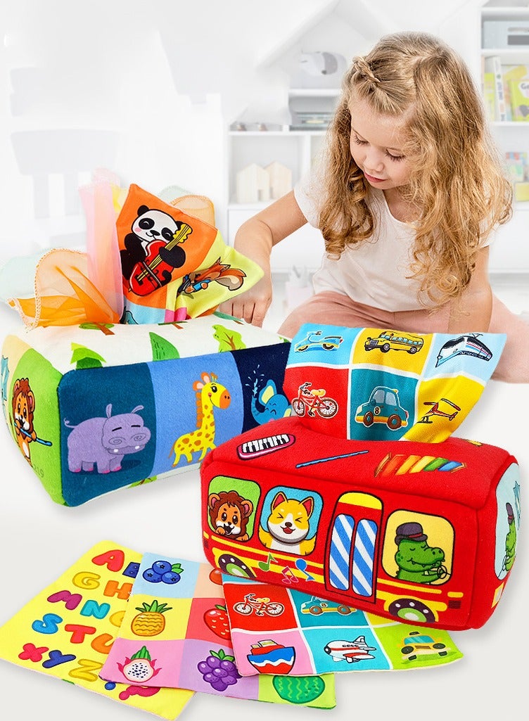 Halamodo Montessori Tissue Box Toy, Sensory Baby Toy 0-12 Months, High Contrast Baby Toy for Newborn Toddler Early Learning Toy Tummy Position Toy Baby Boy Girl Gift - Image 4