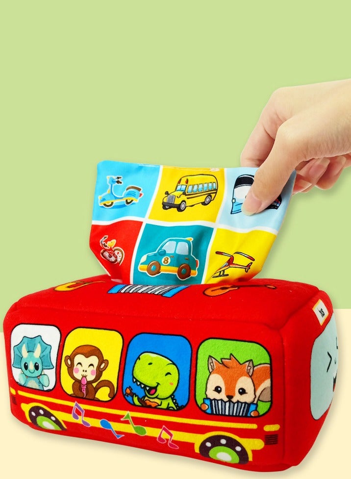Halamodo Montessori Tissue Box Toy, Sensory Baby Toy 0-12 Months, High Contrast Baby Toy for Newborn Toddler Early Learning Toy Tummy Position Toy Baby Boy Girl Gift - Image 5