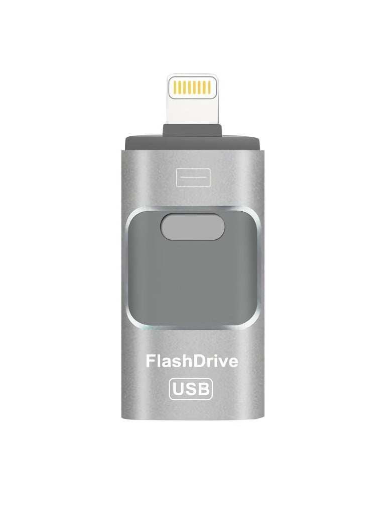 AROAQ 512GB USB Flash Drive, Shock Proof Durable External USB Flash Drive, Safe And Stable USB Memory Stick, Convenient And Fast I-flash Drive for iphone, (512GB Silver Gray)  - Image 1