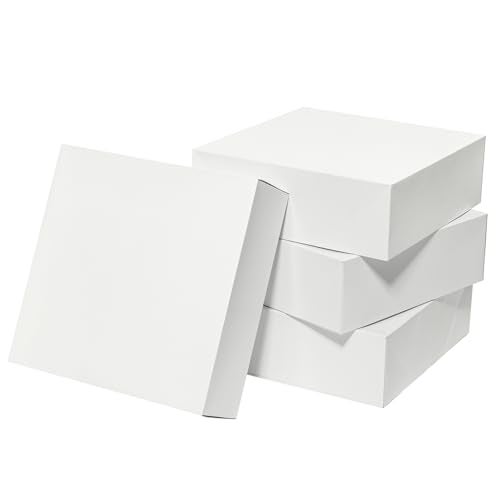 Mefleet 12x12x4 Inches Large Gift Boxes with Lids 10 Pack Extra Deep Square Shirt Clothes Scarf Box for Christmas Presents Holidays Birthday Wedding Gift Wrapping White - Image 1