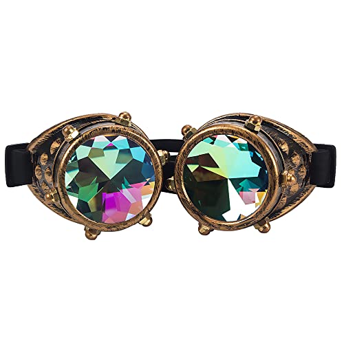 Lelinta Kaleidoscope Goggles Steampunk Goggles Glasses Halloween Costume Accessories for Cosplay Party - Image 1