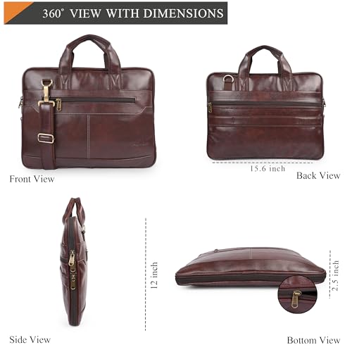 ADISA Laptop Messenger Office Bag Briefcase for Work for Men (Lb6050-Bro, Brown) - Image 2