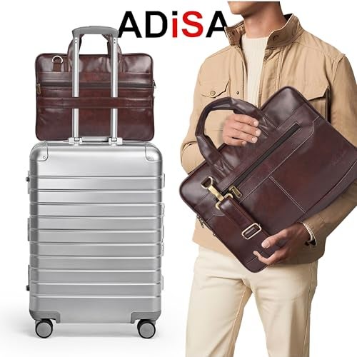 ADISA Laptop Messenger Office Bag Briefcase for Work for Men (Lb6050-Bro, Brown) - Image 5