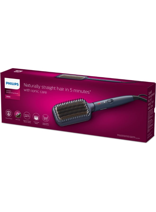 Philips Heated Straightening Brush Blue/Rose Gold 350mm - Image 4